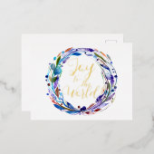 世界の水のカラーリース実在 箔シーズンポストカード (正面/裏面)