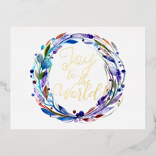 世界の水のカラーリース実在 箔シーズンポストカード (正面)