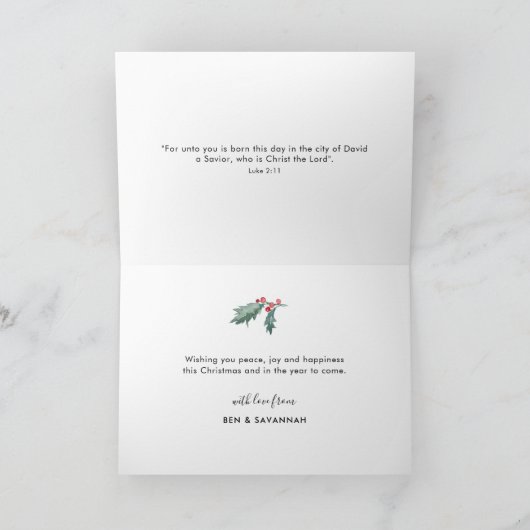 世界の水の色に喜びリースクリスマスカード シーズンカード (内部)