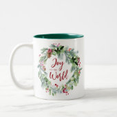 世界の水の色に喜ぶリースクリスマス ツートーンマグカップ (左)
