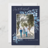 世界の水の色の花のクリスマスに喜び (正面)