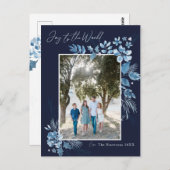 世界の水の色の花のクリスマスに喜び ポストカード (正面/裏面)