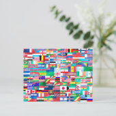 世界の水彩国旗 ポストカード (スタンド正面)