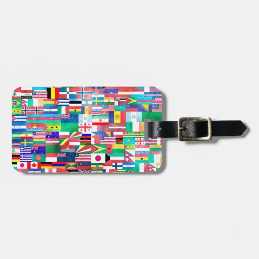 世界の水彩国旗 ラゲッジタグ (正面横)
