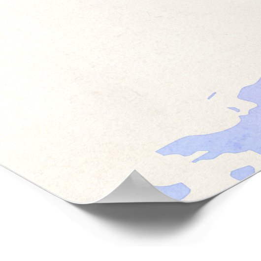 世界の水彩政治地図 ポスター (角)