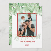 世界の水彩画のクリスマスの写真カードへの喜び シーズンカード (正面/裏面)