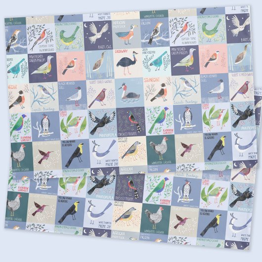 世界の水彩画を描く鳥 枕カバー