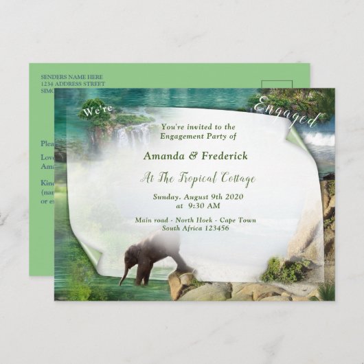 世界の海と川、湖、スポーツ活動 インビテーションポストカード (正面/裏面)