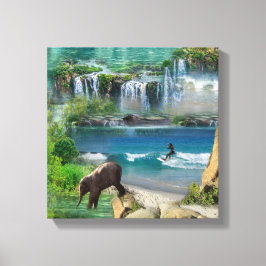 世界の海と川、湖、スポーツ活動 キャンバスプリント