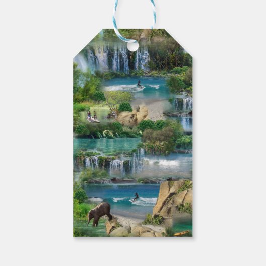 世界の海と川、湖、スポーツ活動 ギフトタグ (裏面)