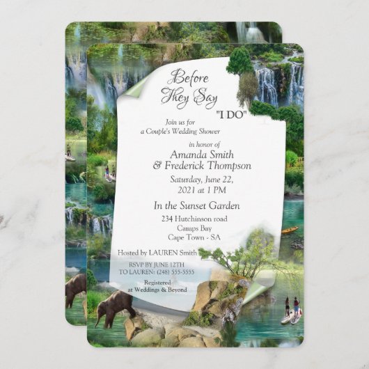 世界の海と川、湖、スポーツ活動 招待状 (正面/裏面)