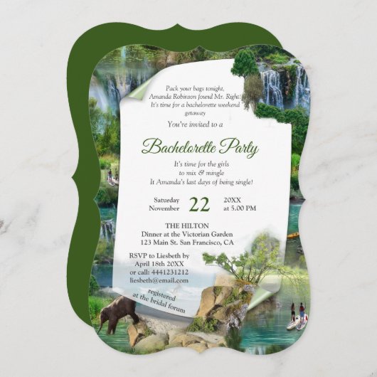 世界の海と川、湖、スポーツ活動 招待状 (正面/裏面)