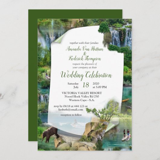 世界の海と川、湖、スポーツ活動 招待状 (正面/裏面)