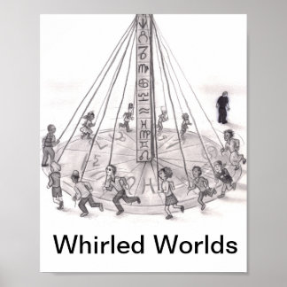 世界の渦巻き。人走々ののまわりに占星術 ポスター