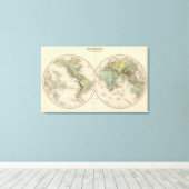 世界の測光地図 キャンバスプリント (インサイチュ (ウッドフロア))