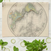 世界の測高の地図 キッチンタオル (折り畳み)