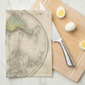 世界の測高の地図 キッチンタオル (四つ折り)