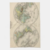 世界の測高の地図 キッチンタオル (縦)