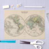 世界の測高の地図 薄葉紙 (クラフト)