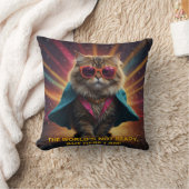 世界の準備ができていない – 自信ある猫ユーモアのデザイン クッション (ブランケット)