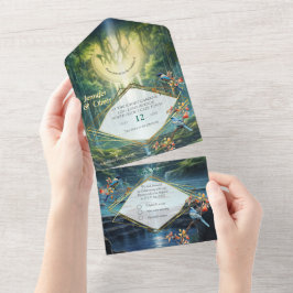 世界の滝目的地 オールインワン招待状