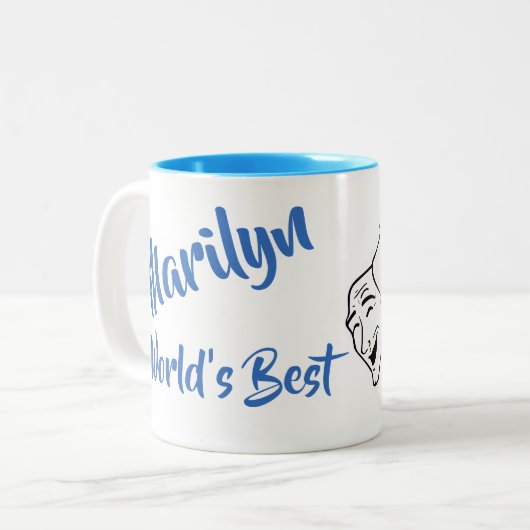 世界の演劇をパーソナライズ最高の先生 ツートーンマグカップ (正面左)