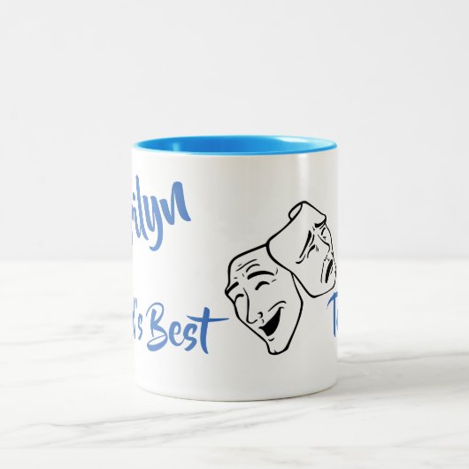 世界の演劇をパーソナライズ最高の先生 ツートーンマグカップ (中央)