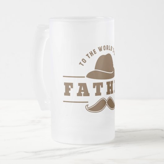 世界の父最高のフロステッドグラスビアマグ フロストグラスビールジョッキ (正面左)