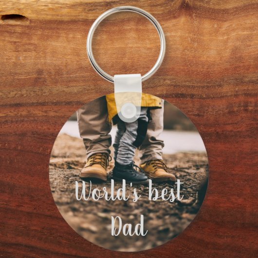 世界の父最高の父の日の誕生日贈り物 キーホルダー (正面)