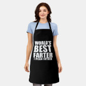 世界の父最高の親の贈り物 エプロン (着用した状態)