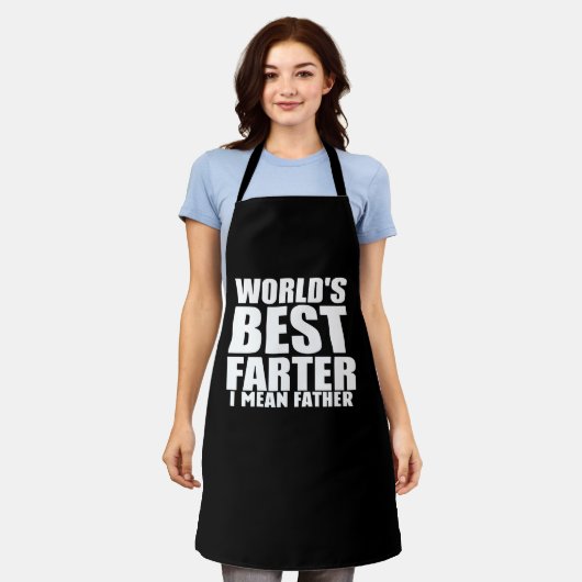 世界の父最高の親の贈り物 エプロン (着用した状態)