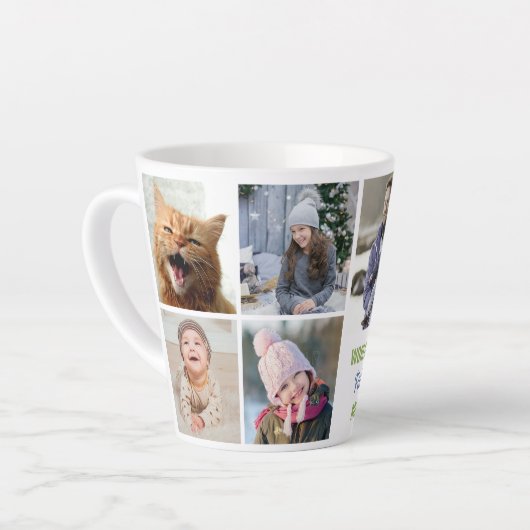 世界の父親インスタグラ最高のムの写真のコラージュ名 カフェラテマグ (左アングル)