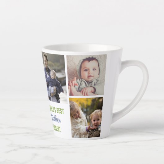 世界の父親インスタグラ最高のムの写真のコラージュ名 カフェラテマグ (右)