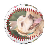 世界の犬のパパ最高の引用文、フォトコラージュ犬の恋人 野球ボール (正面左)