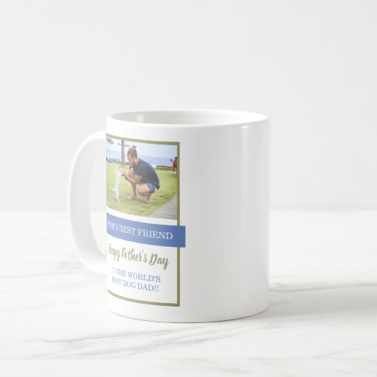 世界の犬の最高のパパカスタム写真の父の日 コーヒーマグカップ (正面左)
