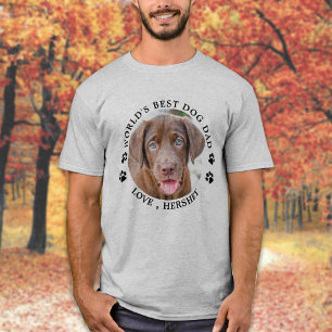 世界の犬の最高のパパパーソナライズされた、子犬のペット写真 Tシャツ