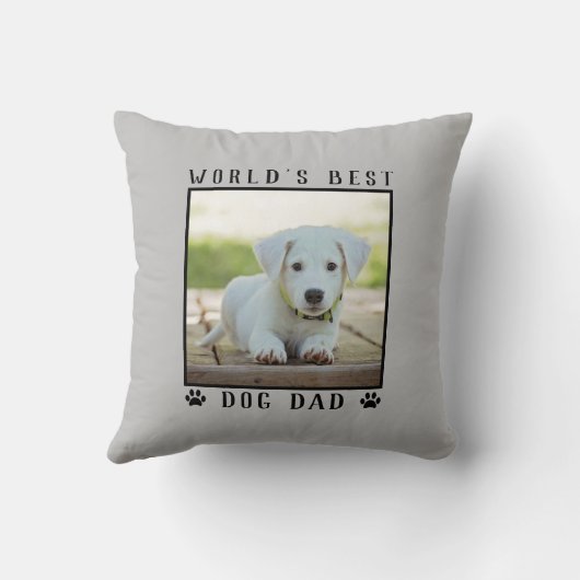世界の犬の最高のパパポートがペットのフォトグレーをプリント クッション (裏面)