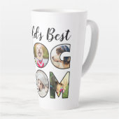 世界の犬の最高の母の引用文6写真コラージコーヒー カフェラテマグ (右アングル)