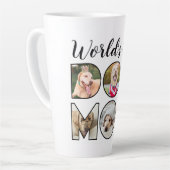 世界の犬の最高の母の引用文6写真コラージコーヒー カフェラテマグ (左アングル)