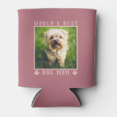 世界の犬の最高の母の手が写真のバラの金ゴールドを印刷 缶クーラー (正面)