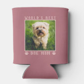 世界の犬の最高の母の手が写真のバラの金ゴールドを印刷 缶クーラー (裏面)