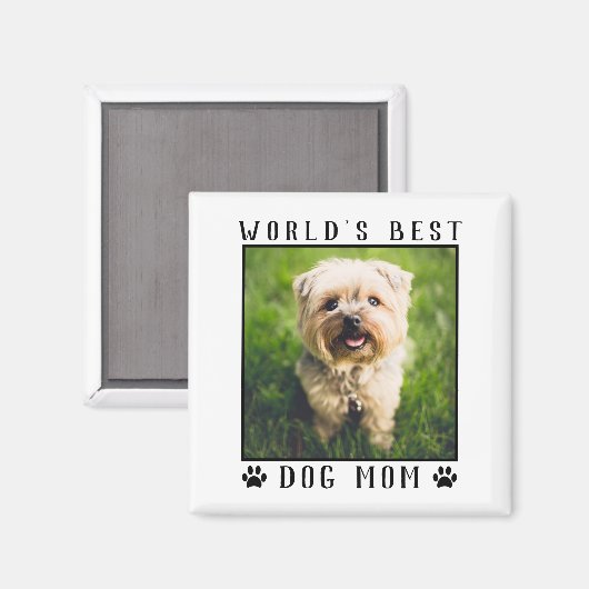 世界の犬の母最高の方が写真をプリント マグネット (正面/裏面)