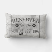 世界の犬の水の色最高の灰色のために予約されている ランバークッション (正面)