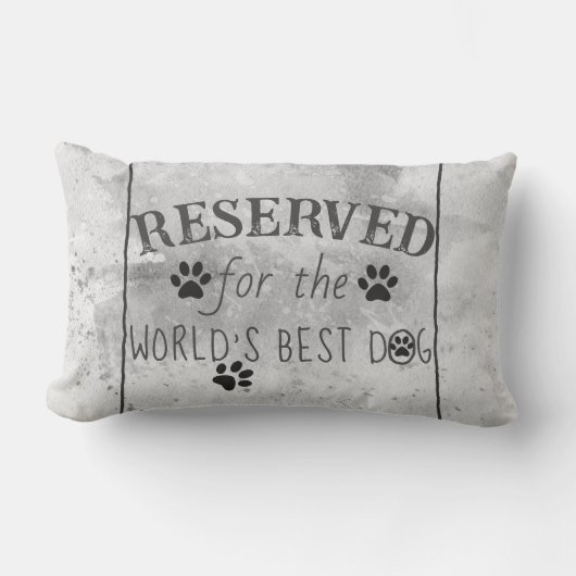 世界の犬の水の色最高の灰色のために予約されている ランバークッション (正面)