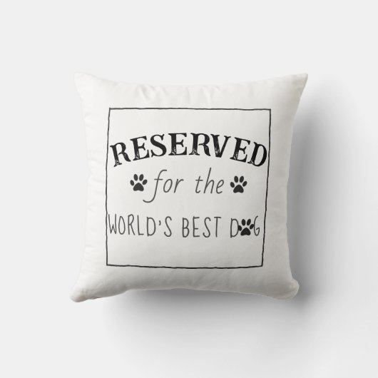 世界の犬の白最高の色用に予約されている クッション (裏面)