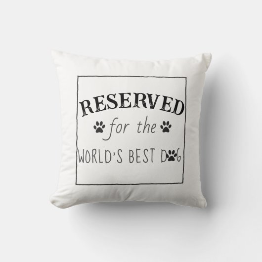 世界の犬の白最高の色用に予約されている クッション (正面)
