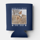 世界の犬最高ののパパポートがペットの写真をプリント海軍 缶クーラー (裏面)