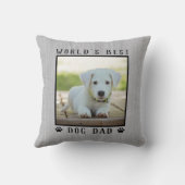 世界の犬最高ののパパポートがペットの写真をプリント素朴 クッション (裏面)