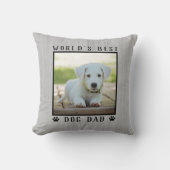 世界の犬最高ののパパポートがペットの写真をプリント素朴 クッション (正面)