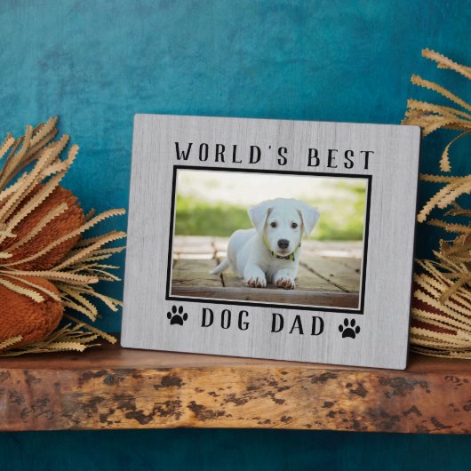 世界の犬最高ののパパポートがペットの写真をプリント素朴 フォトプラーク (側面)